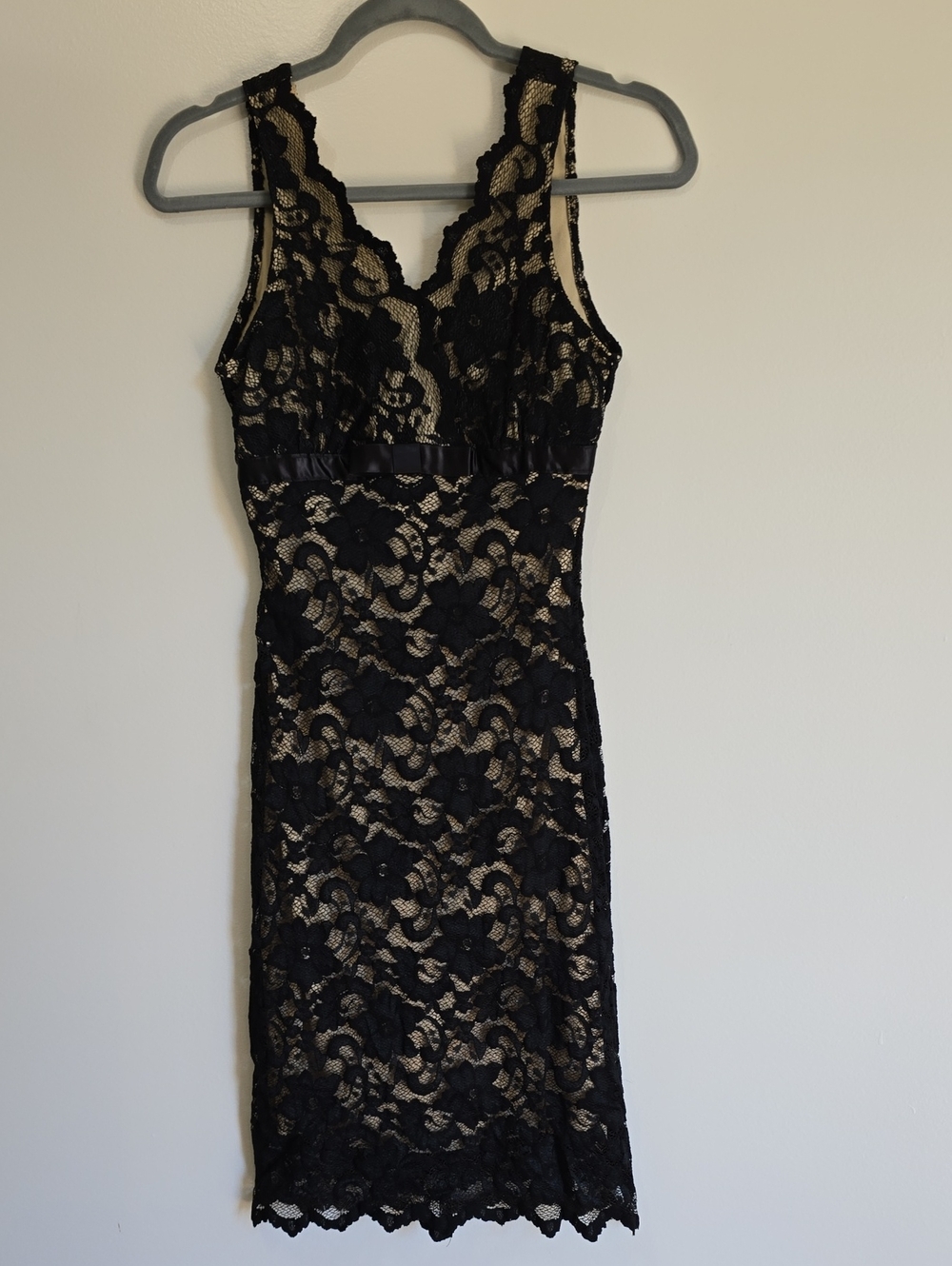 Ruby Rox Black Lace Midi Dress Sz S